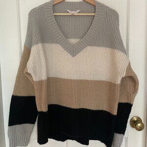 V-neck Striped Sweater